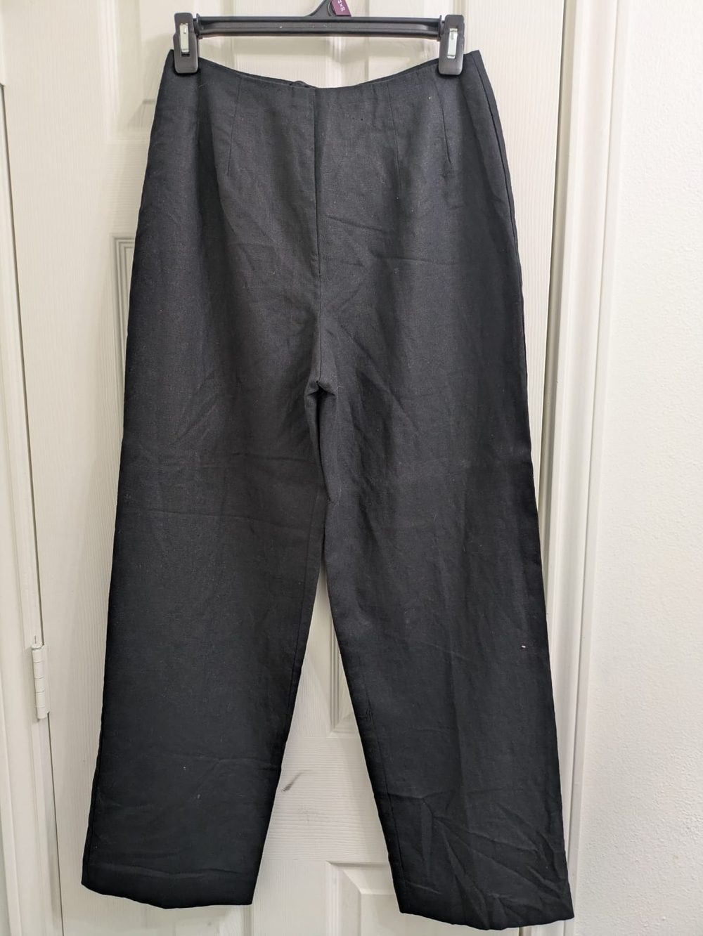 Sheri Martin Black High-Waist Trousers Linen